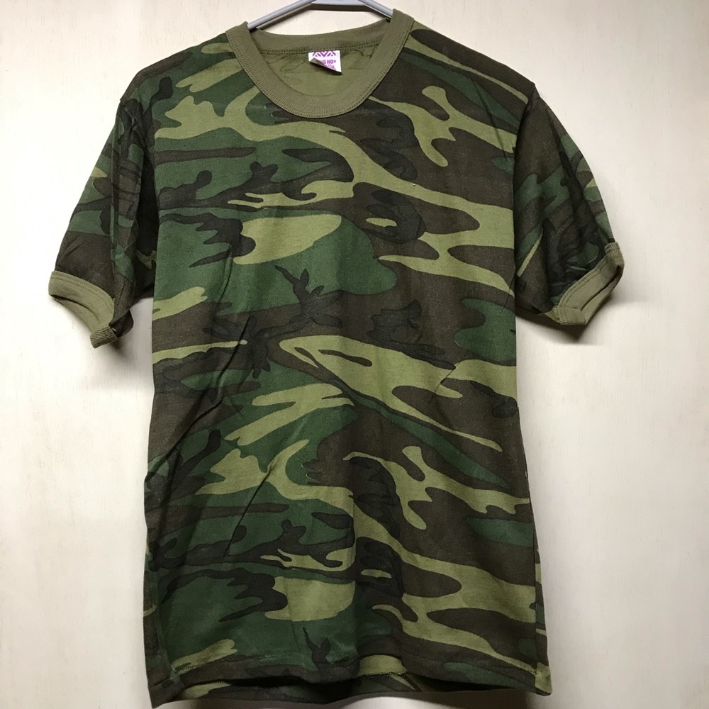 NEW VINTAGE GUNG HO ARMY CAMO T SHIRT LARGE